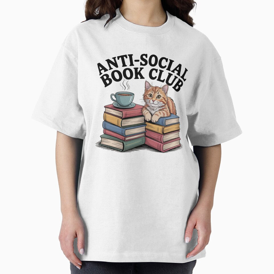 Anti-Social Book Club with Cat by WeTheWeirdosCo