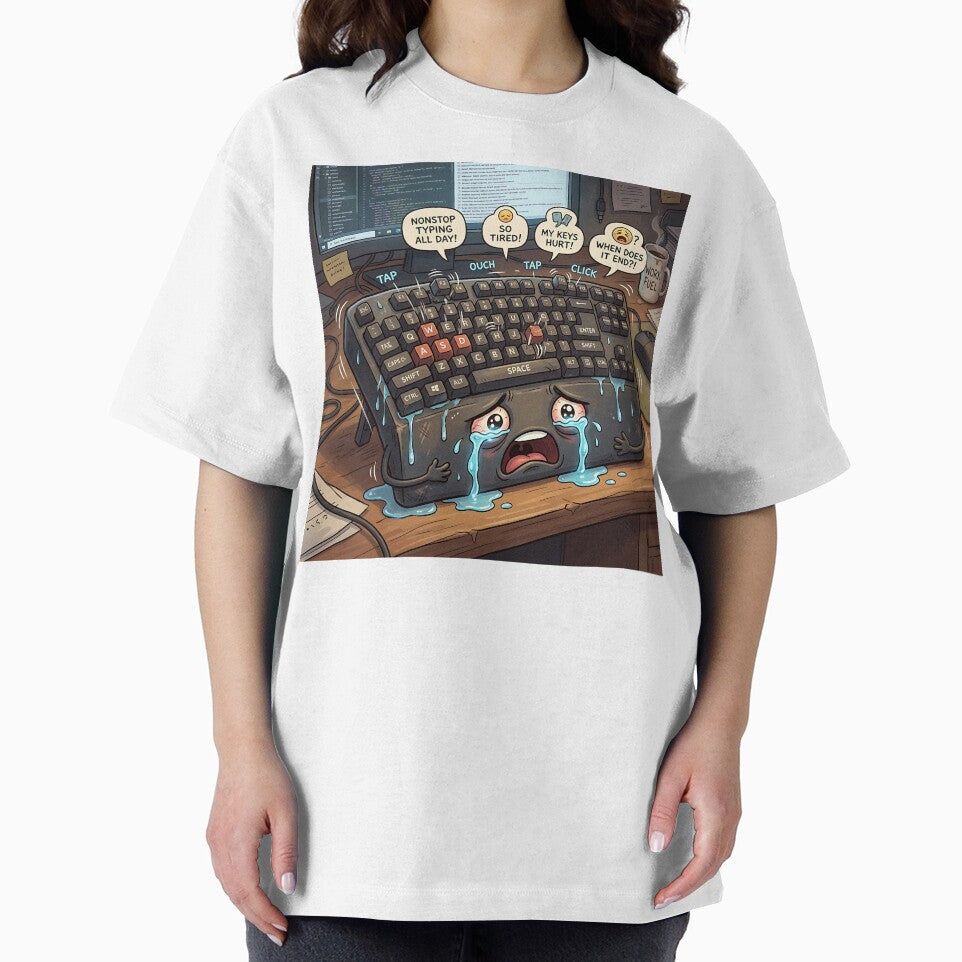 Crying Overworked Keyboard Nonstop Typing Office Humor by Michaelragheb