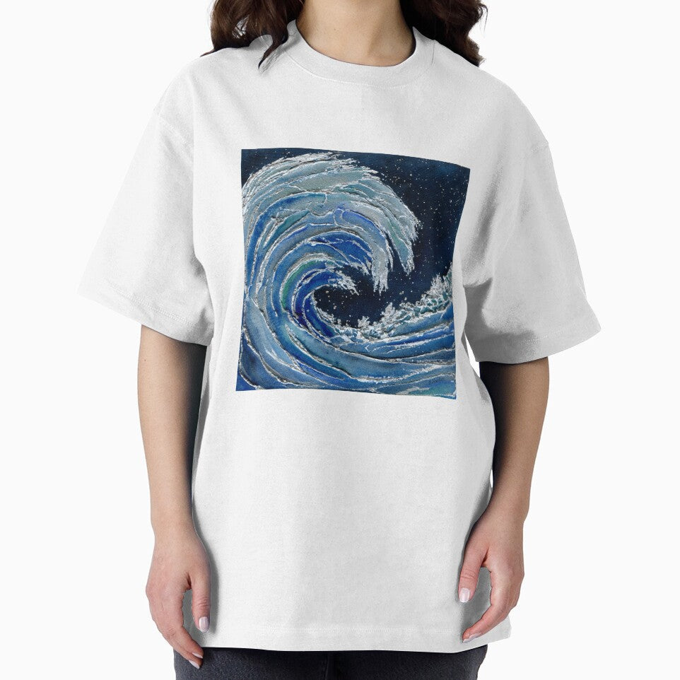 Midnight Surf Blue & Silver Wave 3D Ocean by Cass Harker Studio Unisex
