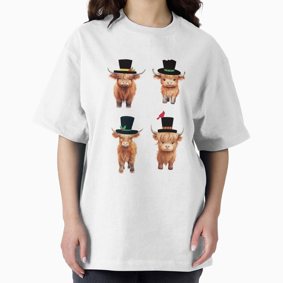Baby Highland Cows Wearing Top Hats by TheAnimalZ00