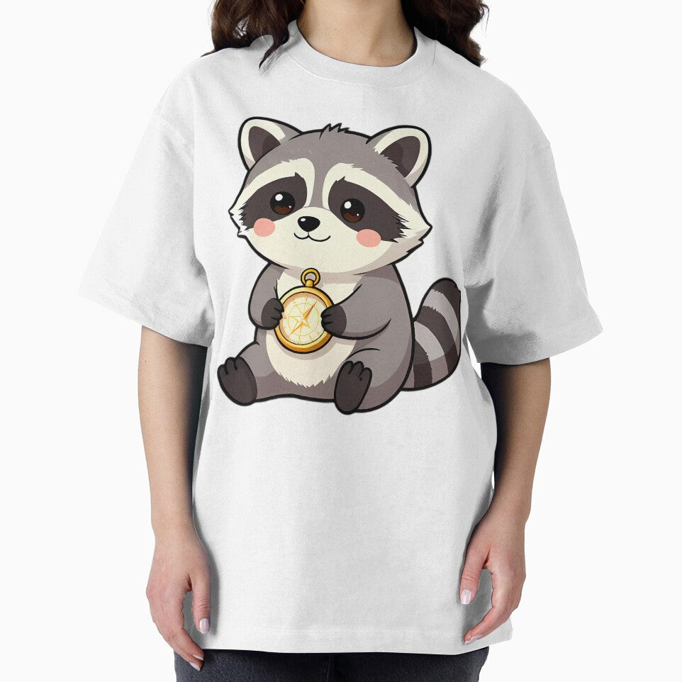 Cute Baby Raccoon with Star Pocket Compass by pumsquare