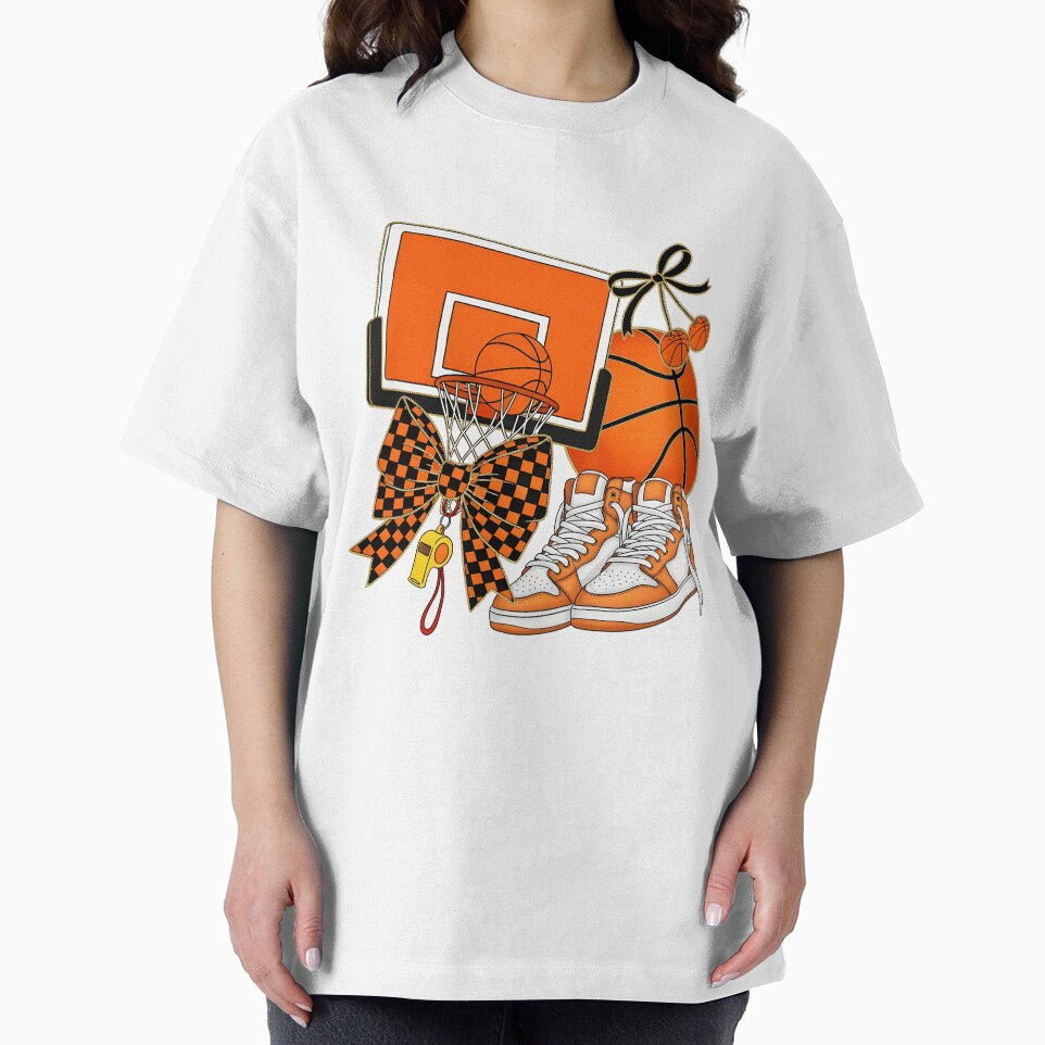 Preppy Basketball Coquette Bow Checkered Basketball by KroghDs