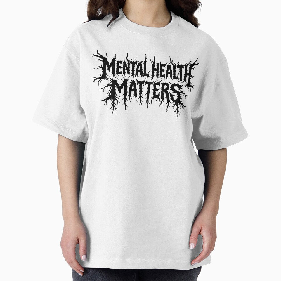 Mental Health Matters Black Metal Style Logo by Eh Plus Designs