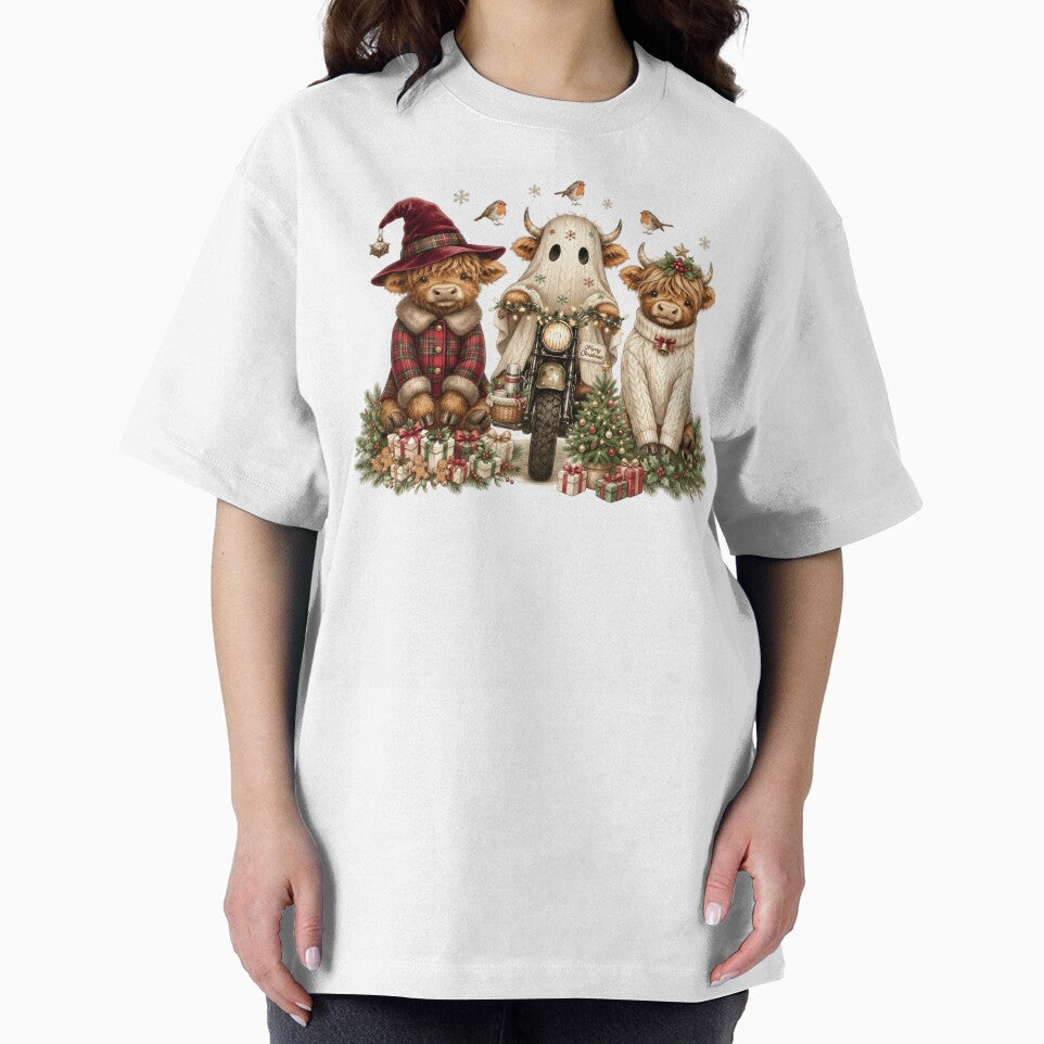 Funny Christmas Highland Cow Santa Holiday by DYAFLK