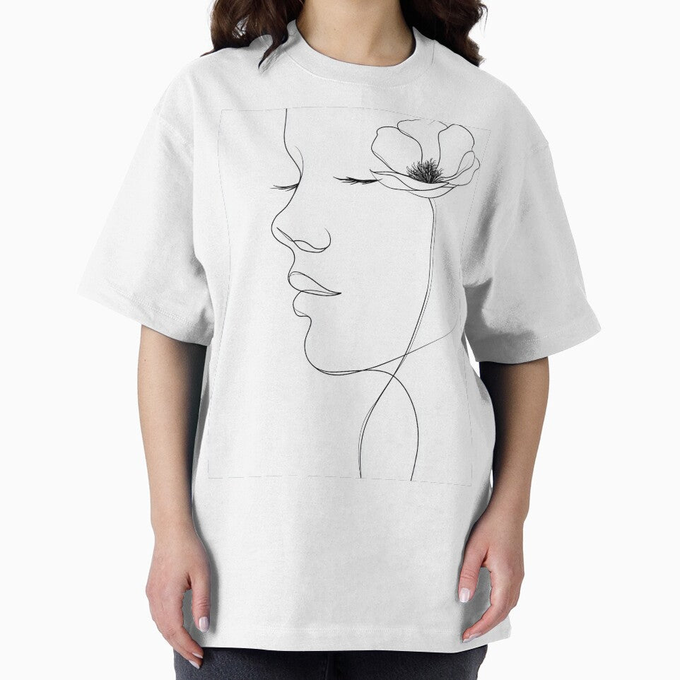 Poppy Profile — Minimalist Woman Line Art by Helenaphotoart