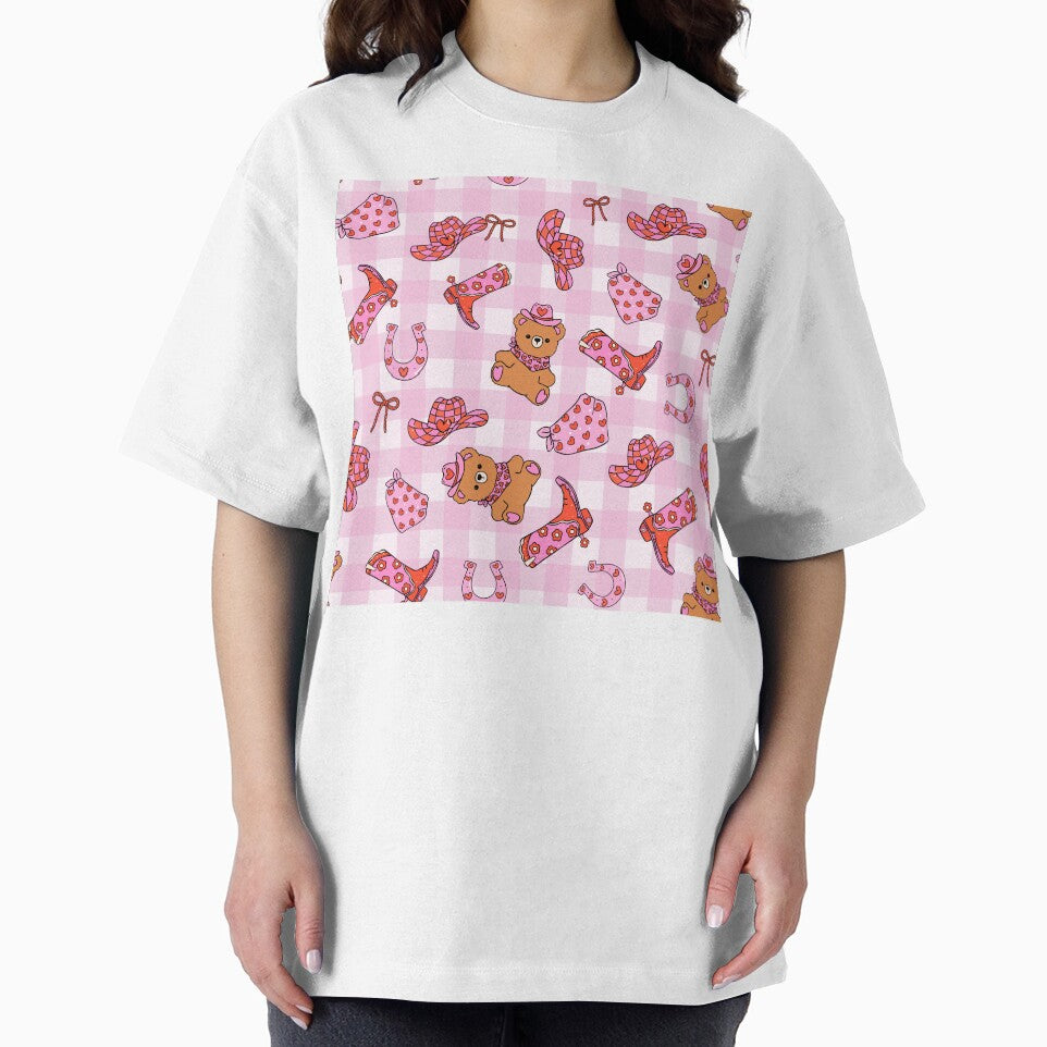 Pink Western Cowboy Bear Pattern by jianina-alondra