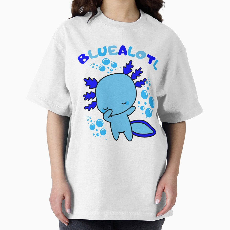 Cute cartoon blue axolotl baby pun by ColorAlotl