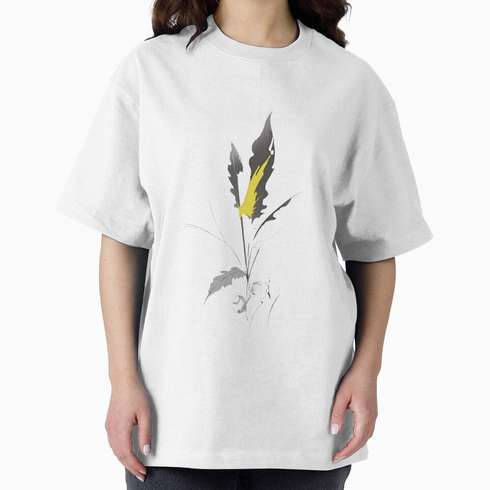 Botanical Line Art with Yellow Accent Color by AroidIsland