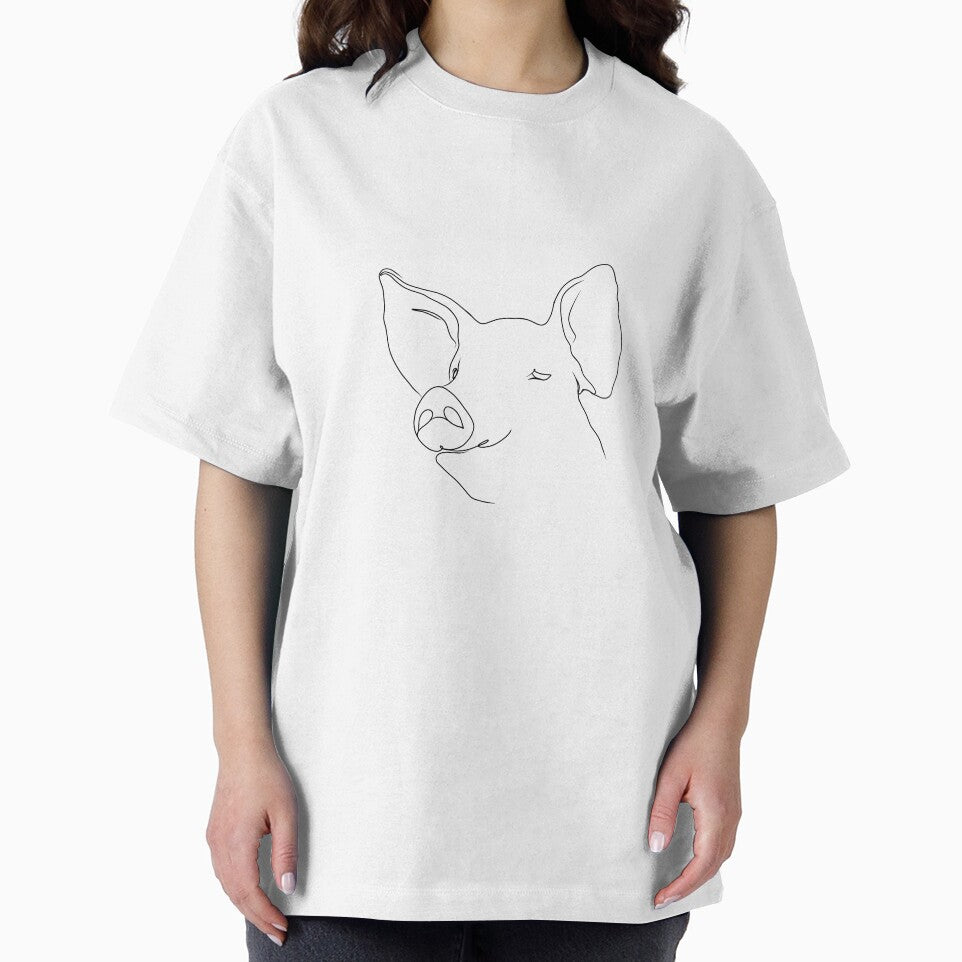Pig Line Drawing abstract art Minimalist by Penny Stanley (ICONIC FOX GRAPHICS)