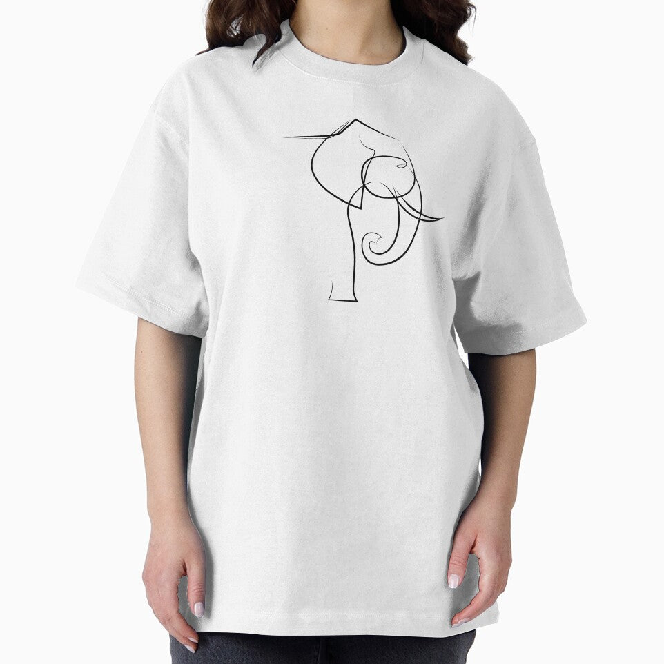Elephant drawing in one line art by evk-art