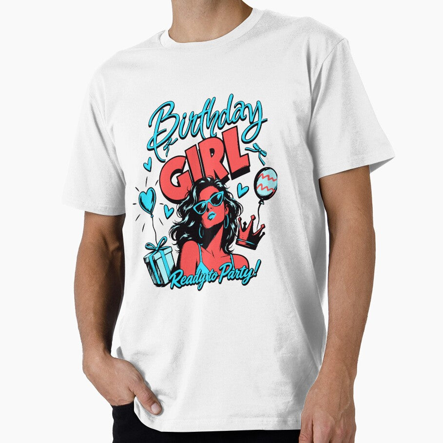 Cool Birthday Girl Ready to Party Vintage Comic Print by illeN-Art-World