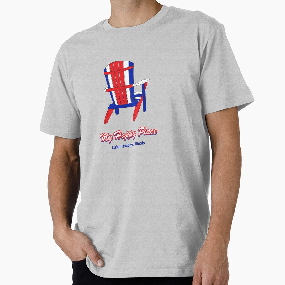 My Happy Place - Patriotic Adirondack Chair - Lake Holiday Spirit Wear by BlueSkyTheory