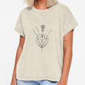 Minimalist Line Art Hands Holding Rose & Heart Modern Aesthetic Abstract Love Line Drawing by Larams Studio