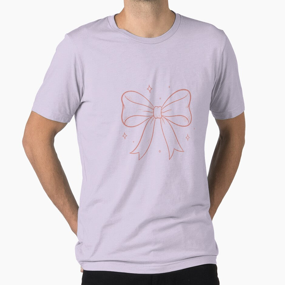 Cute Pink Bow Aesthetic Minimal Line Art Ribbon Design by LunaVales