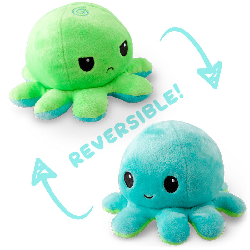 TeeTurtle Reversible Octopus Plushie (Green + Aqua) Unisex