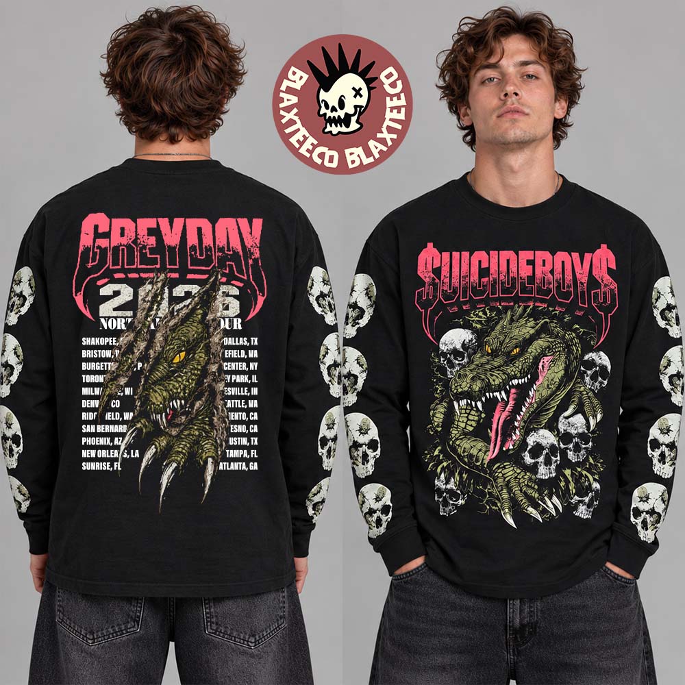 $uicideboy$ Greyday 2026 Tour Merch Crocodile Long Sleeve