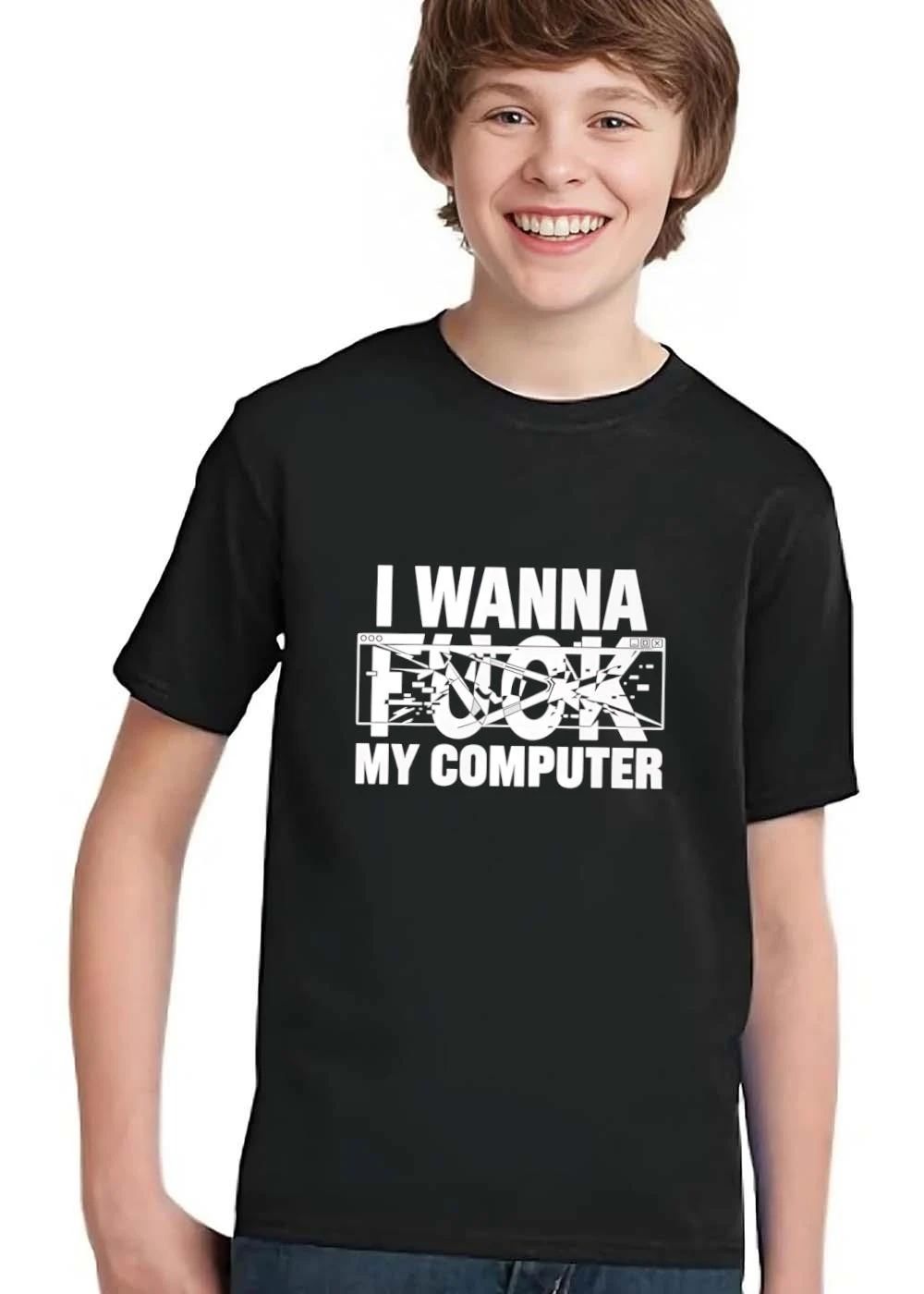 I Wanna Fuck My Computer Glitched Browser Window Line Art shirt