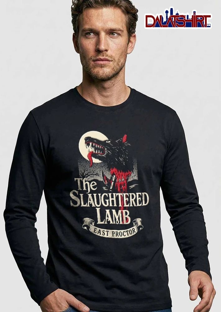 The Slaughtered Lamb East Proctor Severed Wolf Head Blood Moon Halftone shirt