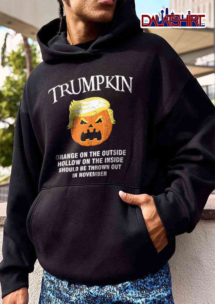 Trumpkin Orange On The Outside Hollow Inside Should Be Thrown Out In November Distressed Jack O Lantern shirt