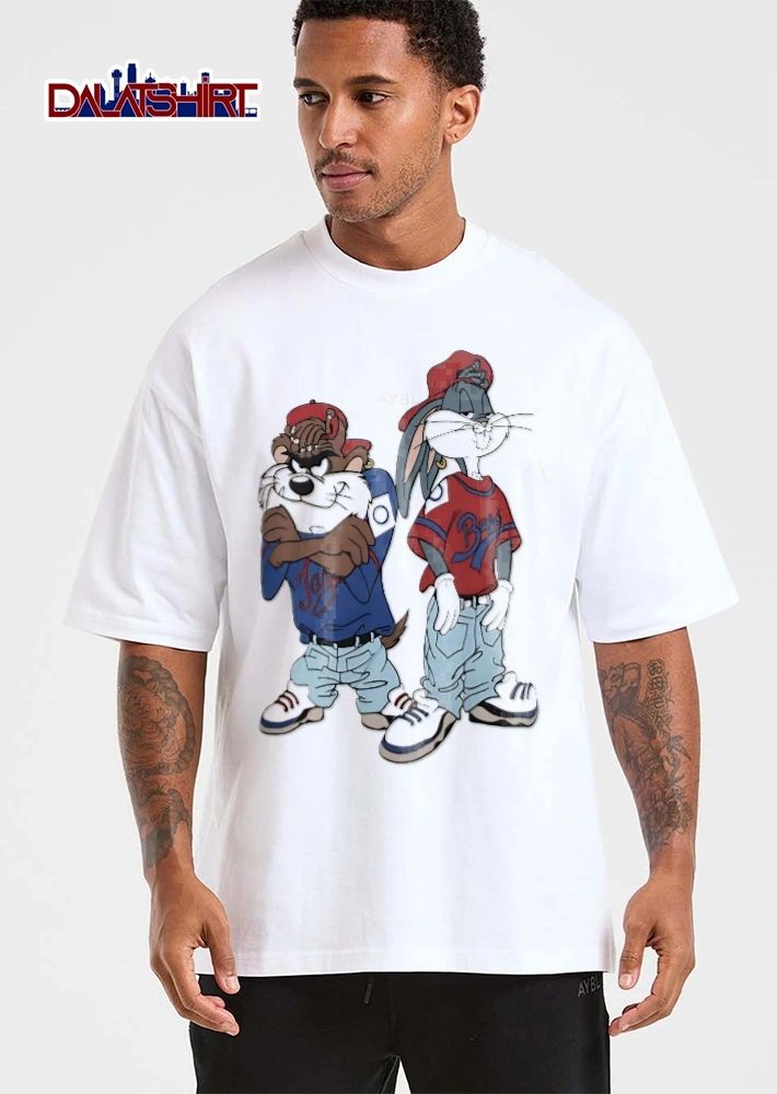 Taz Bugs Vintage Cartoon Characters Sagging Jeans Hip Hop Attire shirt