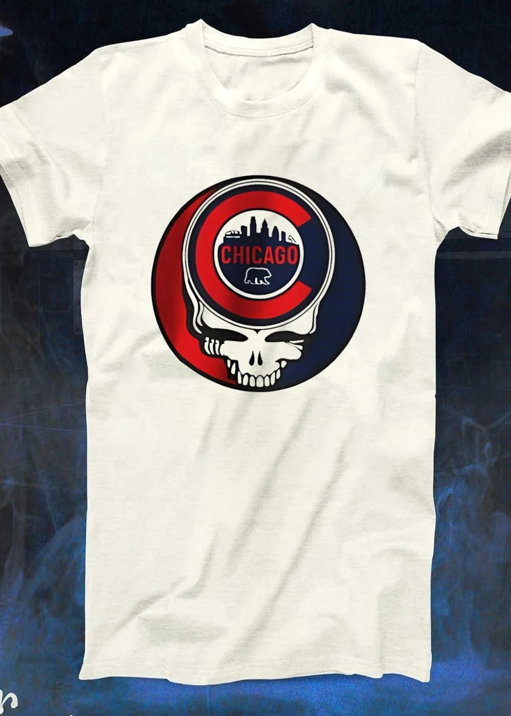 Grateful Dead Chicago Cubs Logo Skyline Bear Shirt