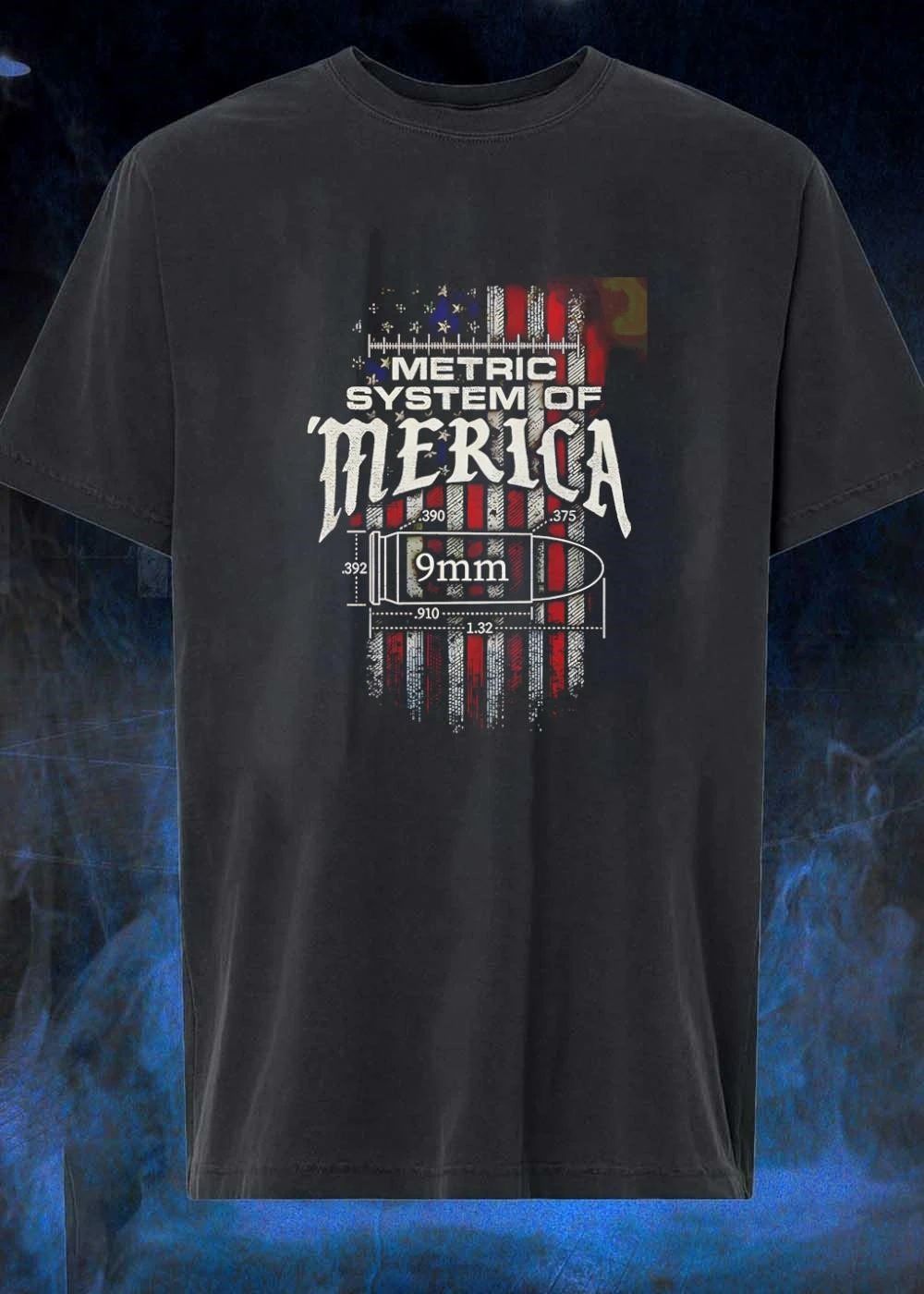 Metric System of Merica 9mm Bullet Graphic shirt