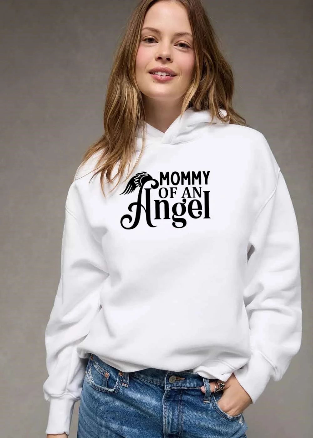Mommy Of An Angel Black Feathered Wing shirt