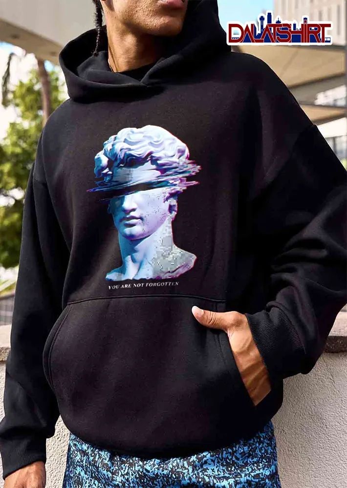 You Are Not Forgotten Classical Statue Bust Glitch Wave Distortion shirt