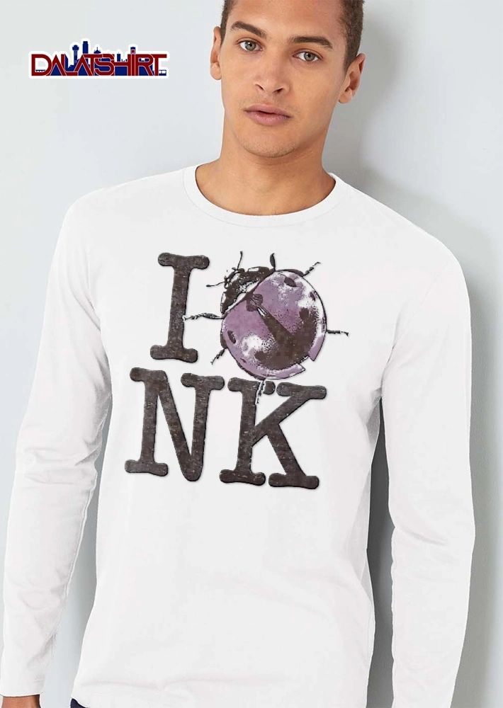 I Nk Distressed Pink Spotted Ladybug Crawling Wooden Letters shirt