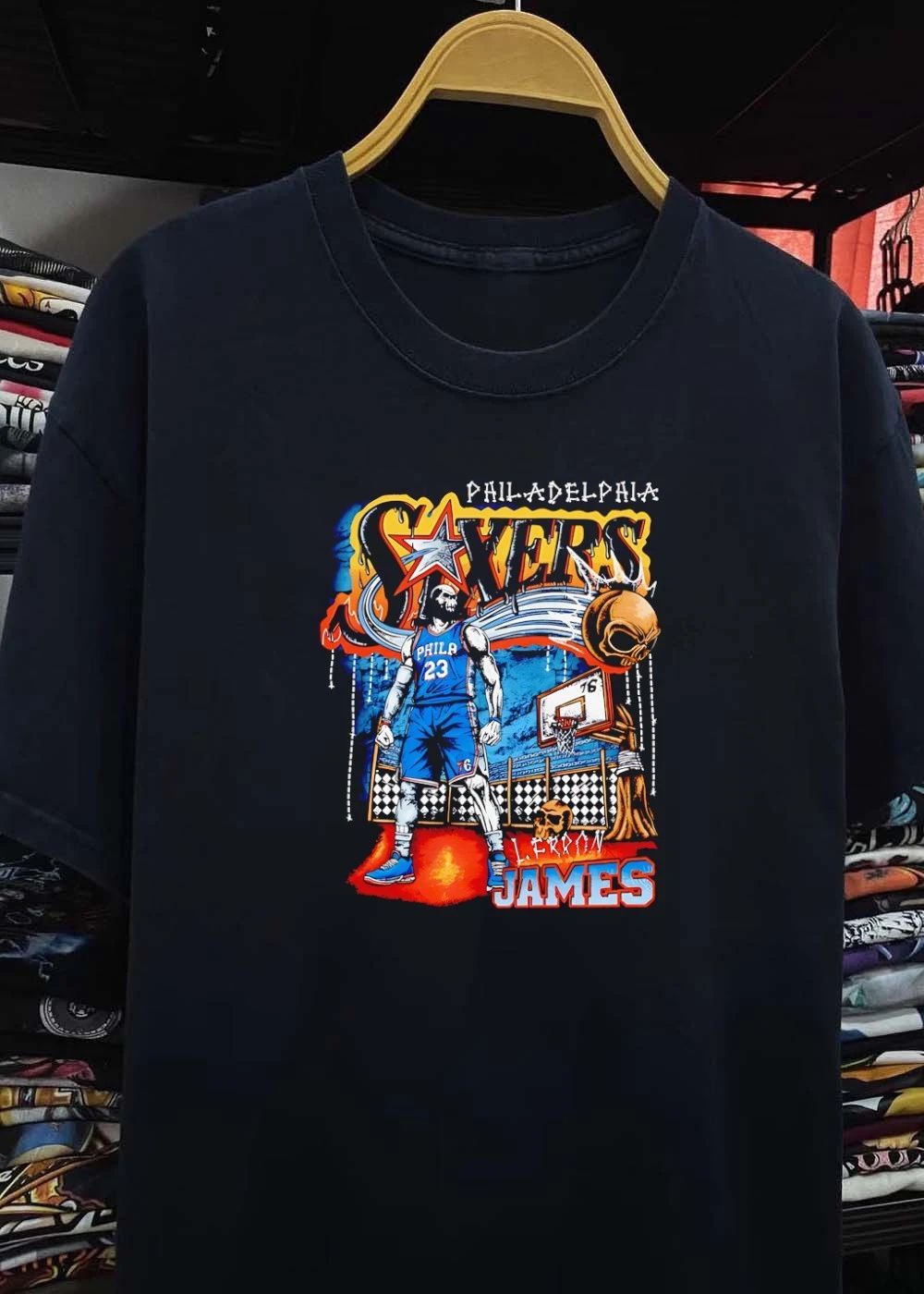 L.Ferron James Philadelphia Sixers Basketball Graphic shirt