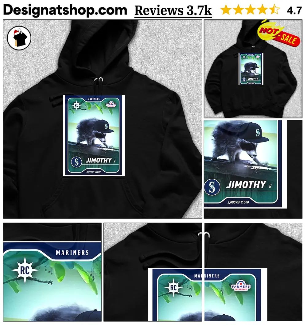 Seattle Mariners Jimothy Seattle Raccoon baseball card shirt