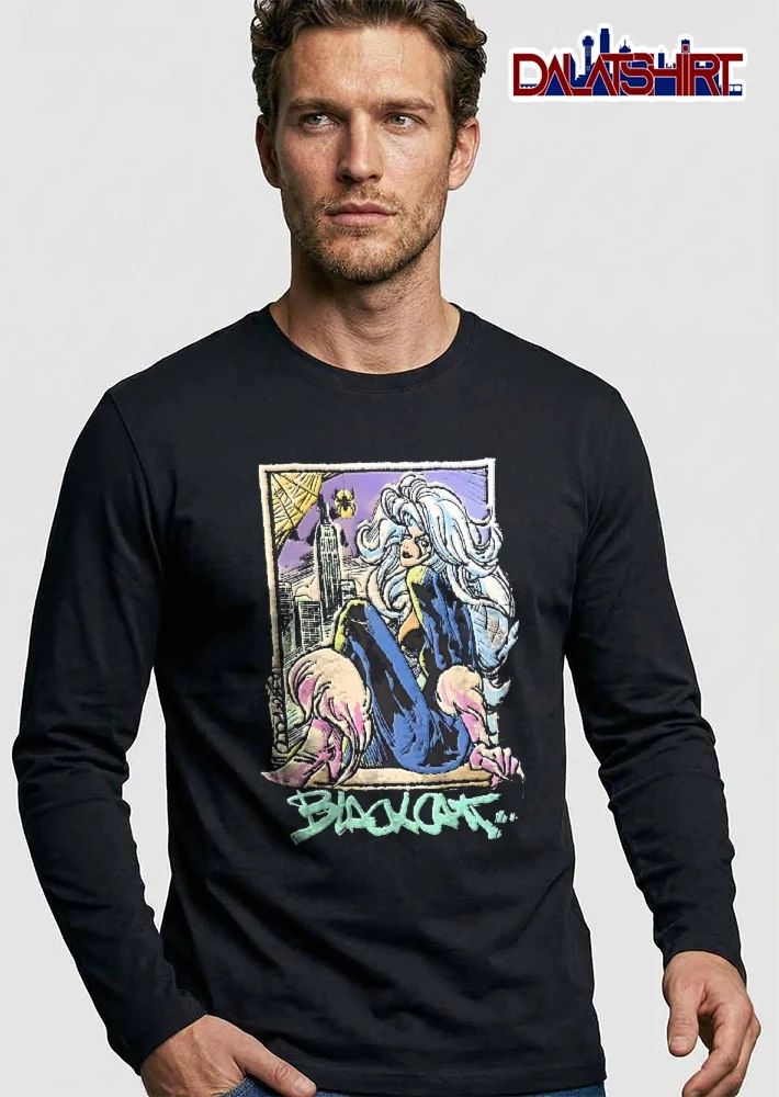 Black Cat Desarbo Woman Sitting On Ledge City Skyline shirt