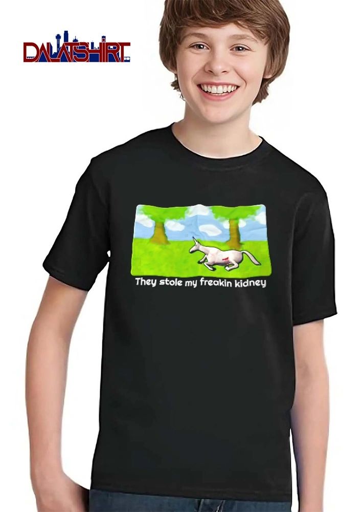They Stole My Freakin Kidney Unicorn Lying On Grass Cartoon shirt