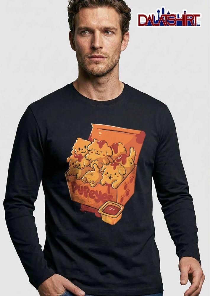 Pupeyes Golden Puppy Chicken Tenders Fast Food Box Sauce Cartoon shirt