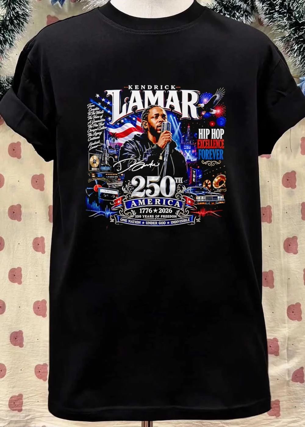 Kendrick Lamar Hip Hop Excellence Forever 250th America Of Freedom One Nation Under God Indivisible Singing Shirt