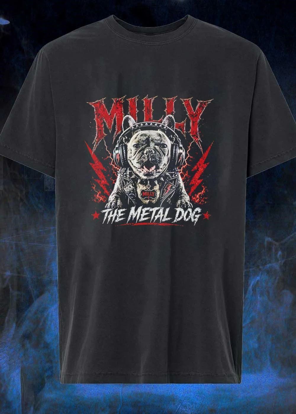 Milly The Metal Dog Rock Music French Bulldog T-Shirt