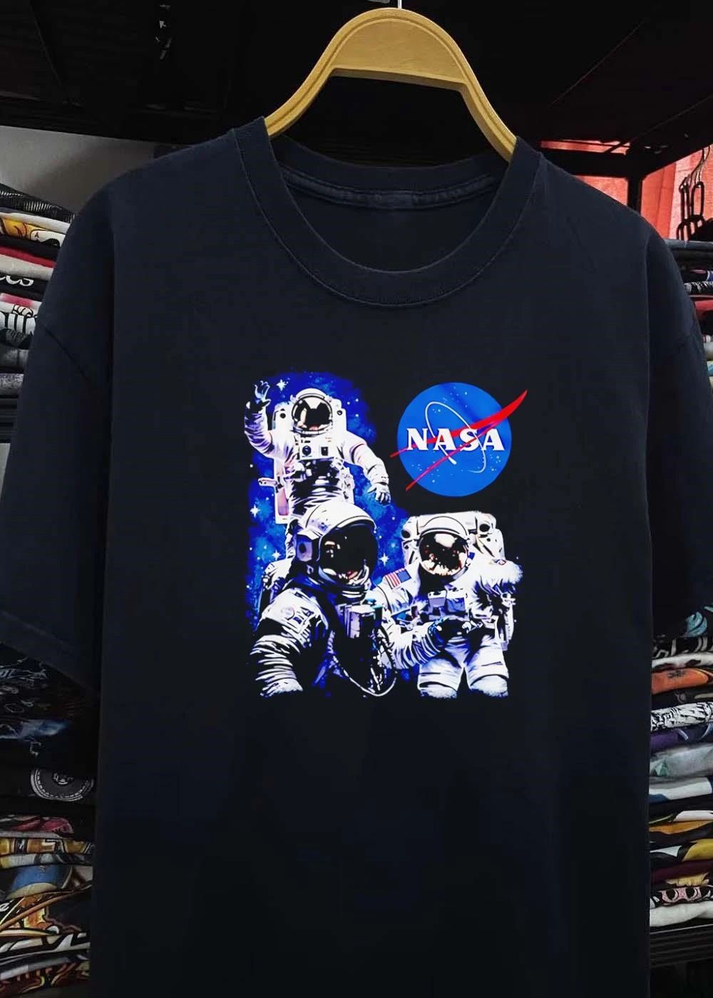 Space Exploration Three Astronauts Floating in Deep Space NASA T-Shirt