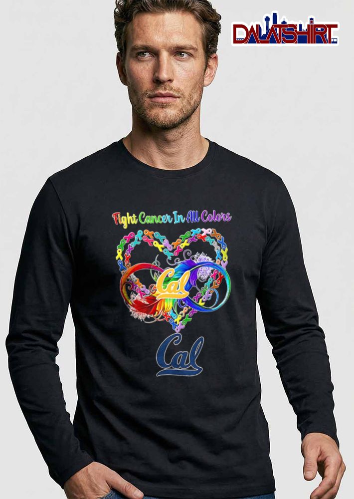 California Golden Bears NCAA Fight Cancer In All Colors Ribbons Heart Rainbow Feather Infinity Symbol shirt