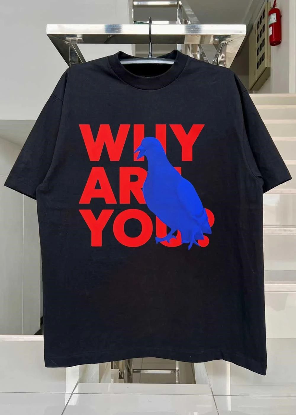 Blue Pigeon Screaming Why Are You shirt