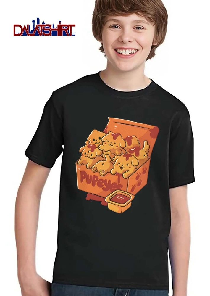 Pupeyes Golden Puppy Chicken Tenders Fast Food Box Sauce Cartoon shirt
