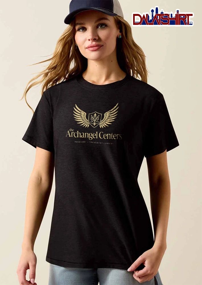 The Archangel Centers Recovery Treatment Wings Shield Crest Gold shirt