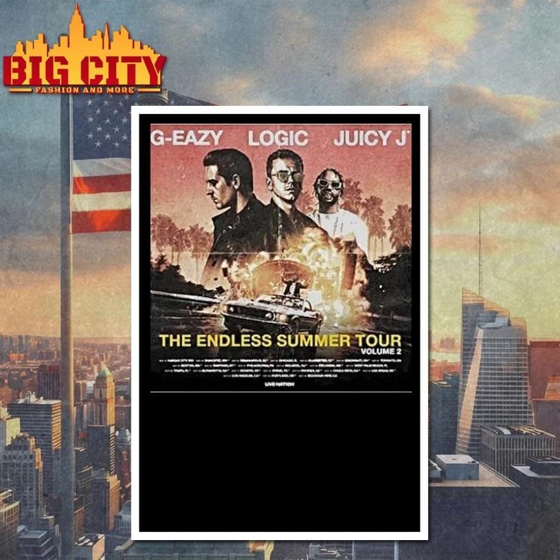The Endless Summer Tour Part Ii 2026 Logic And G Eazy Cities List Start On Sep 15 In Riverside To On Oct 28 In Moun Shirt