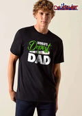 Worlds Dopest Dad Green Script Text Rolled Marijuana Joint shirt