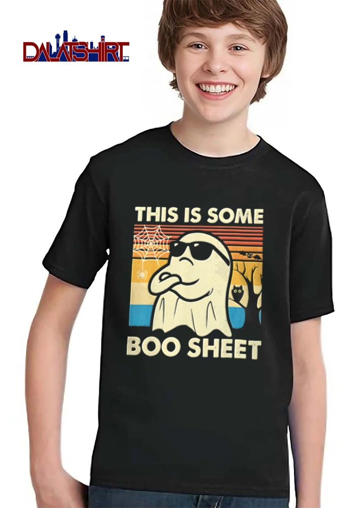 This Is Some Boo Sheet Retro Sunset Ghost Sunglasses Tree Silhouette shirt
