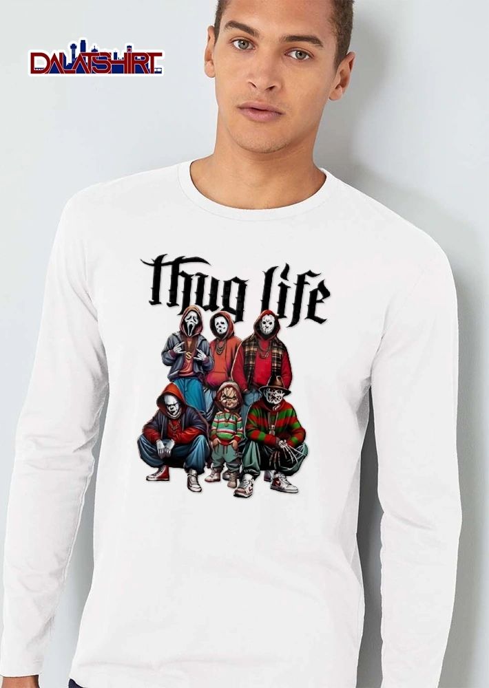 Thug Life Horror Characters Gangsta Streetwear Cartoon shirt