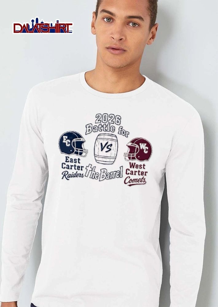 East Carter Raiders West Comets Battle For Vs The Barrel 2026 Football Helmets Wooden Cask shirt