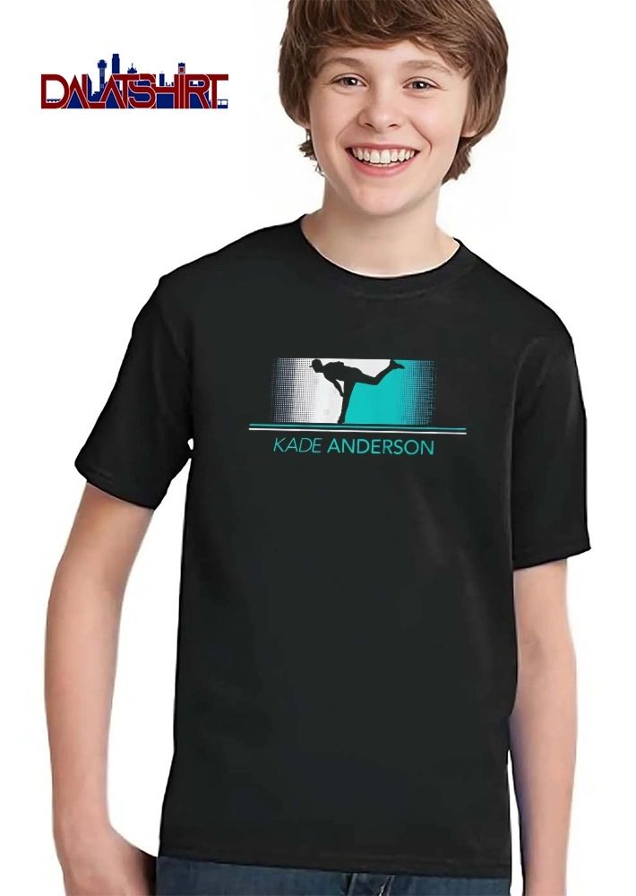 Kade Anderson Baseball Pitcher Silhouette Halftone Teal Background shirt