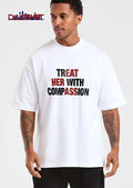 Treat Her With Compassion Red Highlighted Text Spells Eat Ass shirt