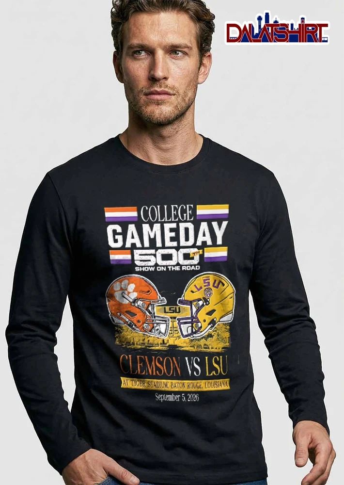 Clemson Tigers Lsu NCAA College 500th Show On The Road Baton Rouge Louisiana 2026 Opposing Football Helmets shirt