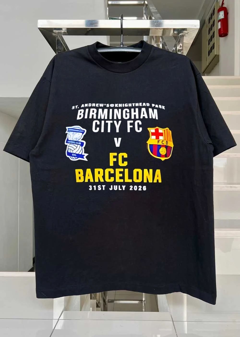 St Andrews Knighthead Park Birmingham City FC v FC Barcelona shirt